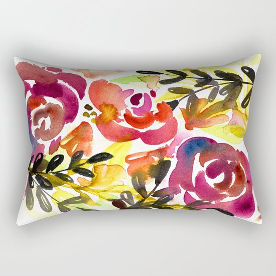 Violet Roses Rectangular Pillow