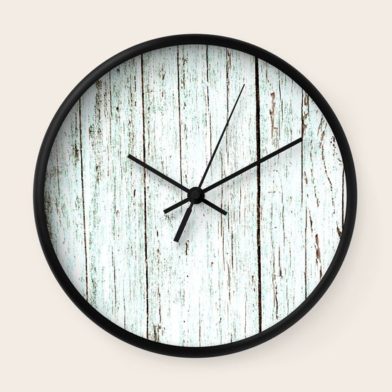 Rustic Mint Painted Distressed Wood Texture Barn Wall Clock