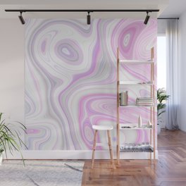 Pink & Purple Pastel Liquid Marble Pattern  Wall Mural