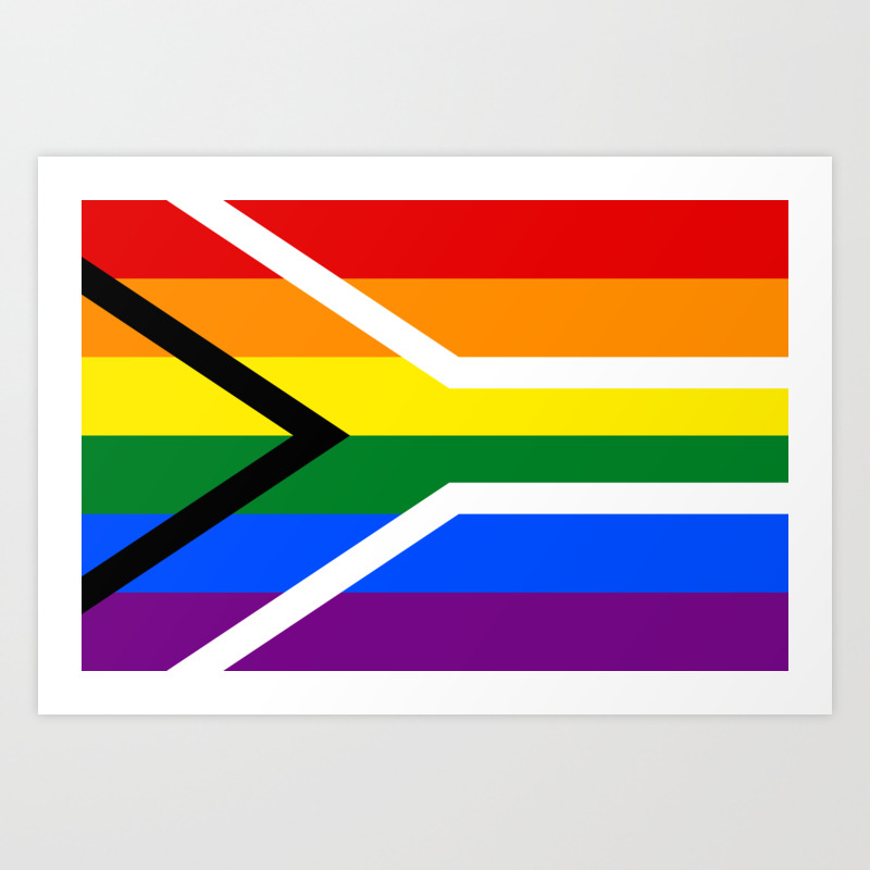 South African Rainbow Lgbt Gay Pride Flag Art Print By Artpics Society6