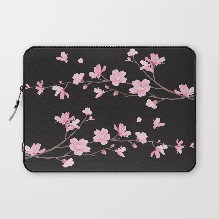 Cherry Blossom - Black Laptop Sleeve