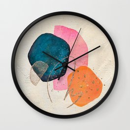 Abstract Watercolor Shapes Wall Clock
