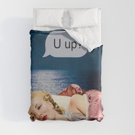 U up? Late night texts Duvet Cover