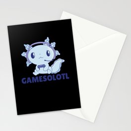 Gamesolotl Funny Axolotl Word Game For Gamers Stationery Card