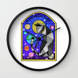 Stained Glass Cat Wall Clock