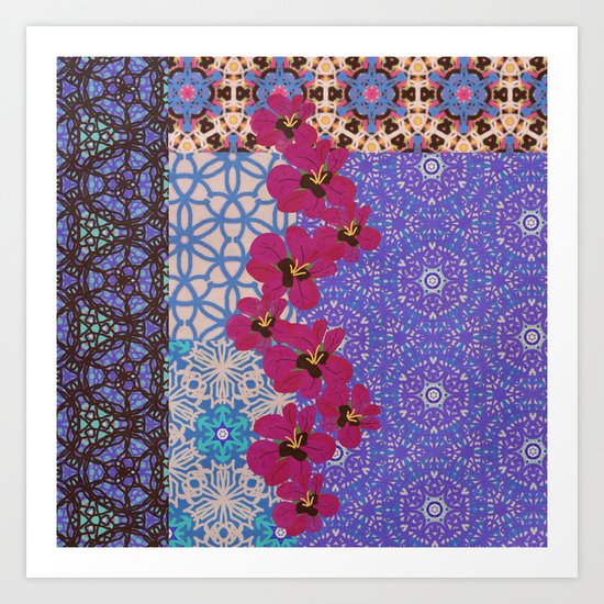 Blue Floral Art Print