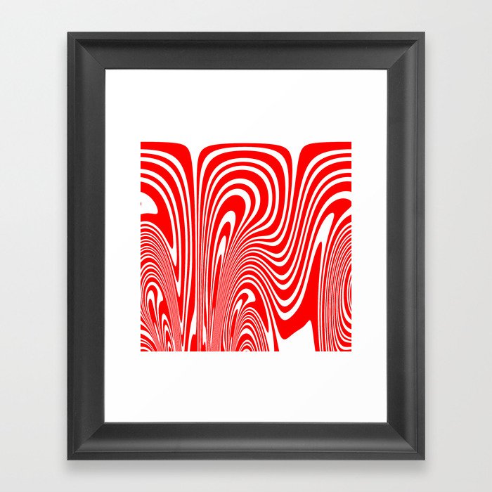 Groovy Psychedelic Swirly Trippy Funky Candy Cane Abstract Digital Art Framed Art Print