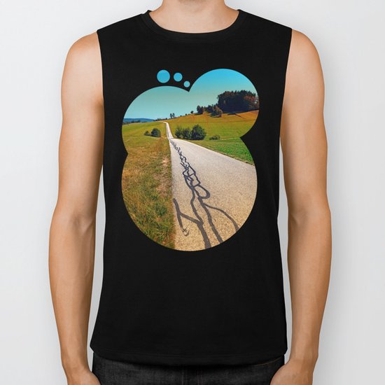 Traces of the tarmac worms Biker Tank