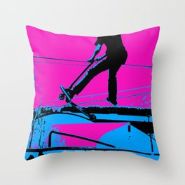 Air Walking Scooter Stunt Throw Pillow