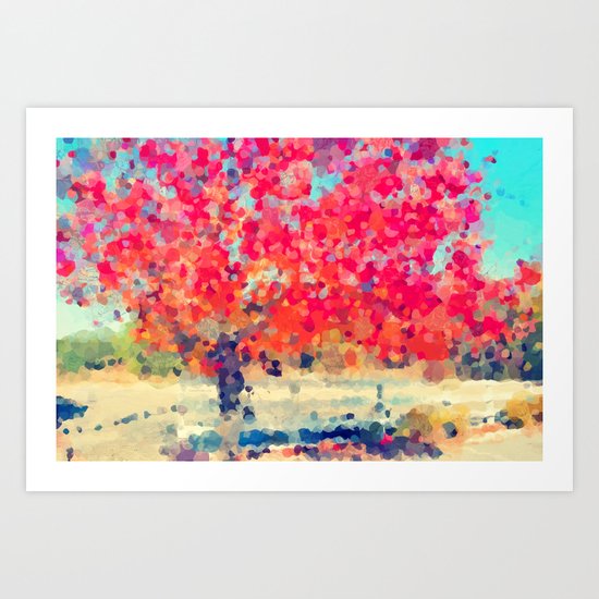 Orange Tree Watercolor Art Print