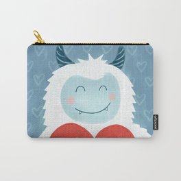 Yeti Love Monster Carry-All Pouch | Sweet, Snow, Drawing, Heart, Monster, Cute, Illustration, Blue, Abmoninable, Valentine 