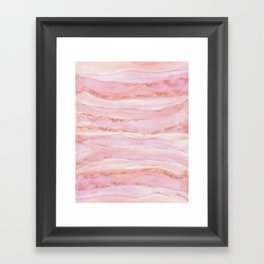 Watercolor Layers Rose Gold Framed Art Print