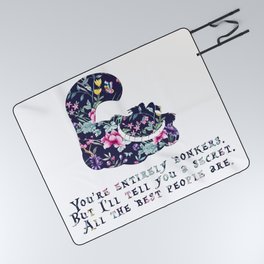 Alice floral designs - Cheshire cat entirely bonkers Picnic Blanket