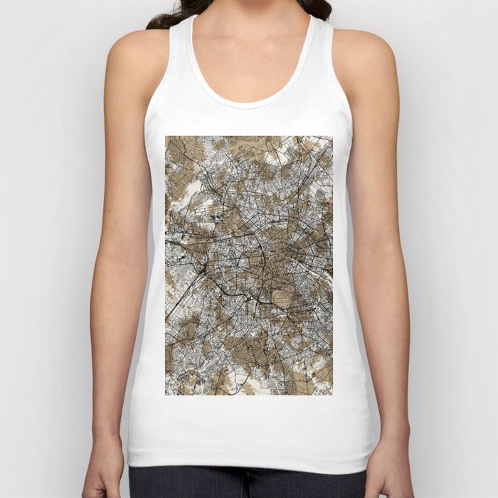 Authentic Berlin Map - Artistic Cartography Tank Top