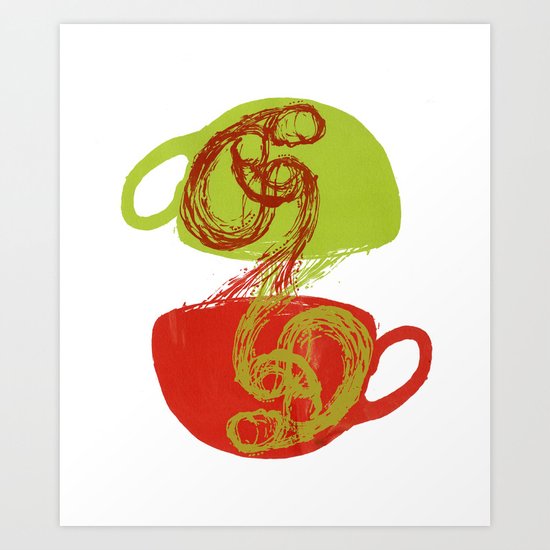Coffee and tea time Art Print