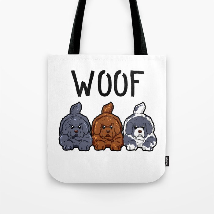 Newfoundland Dogs Woof Doggies Puppies Dog Gift Tote Bag By