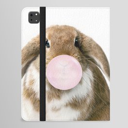 Bunny Blowing Bubble Gum, by Zouzounio Art iPad Folio Case