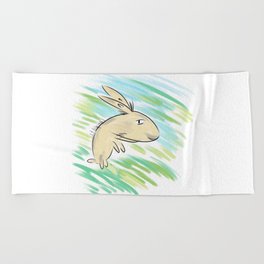 Bunny in the Wind Beach Towel