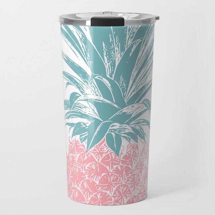 Simple Modern Boho Pineapple Drawing Travel Mug