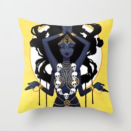 Black Kali Throw Pillow