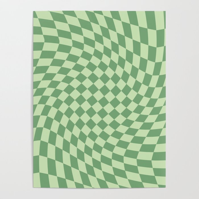 Forest Green Check Poster