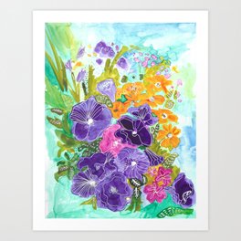 Purple Petunias Art Print
