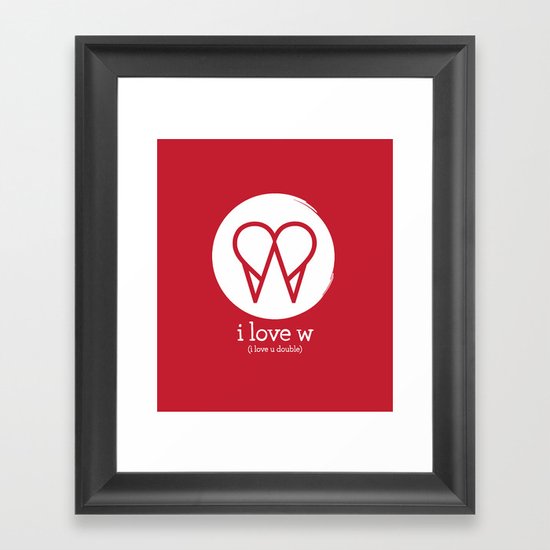 I Love W Framed Art Print