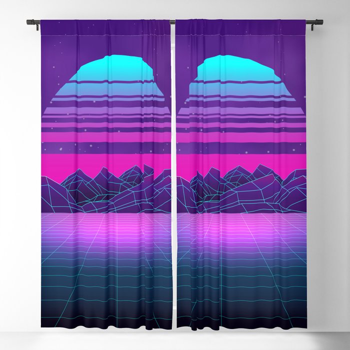 Future Sunset Vaporwave Aesthetic Blackout Curtain