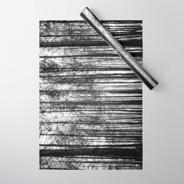 trees in forest landscape - black and white nature photography Wrapping Paper