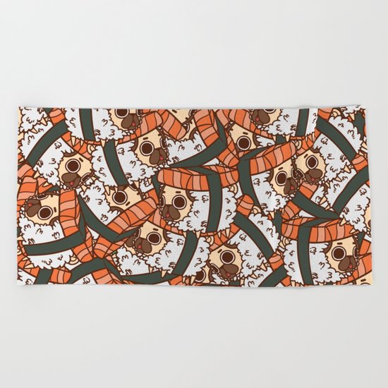 Puglie Salmon Sushi Beach Towel