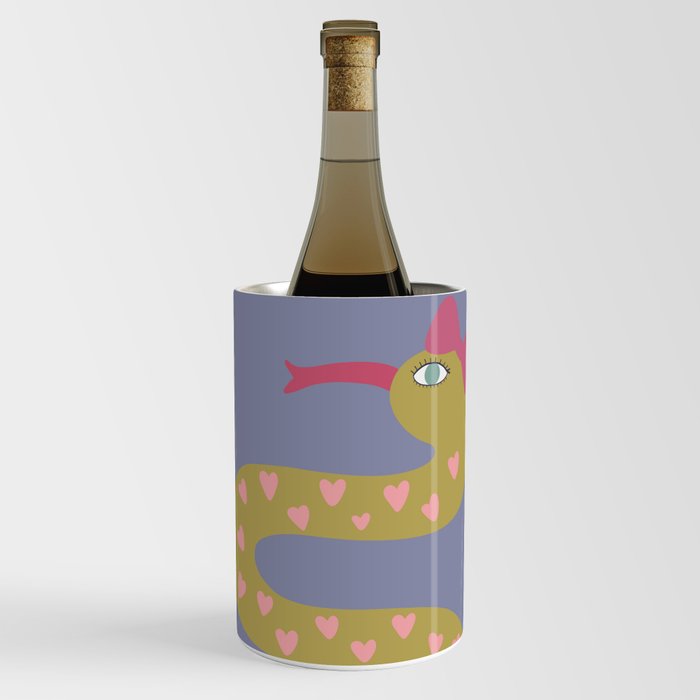 Snake in the Sea - blue green pink  Wine Chiller