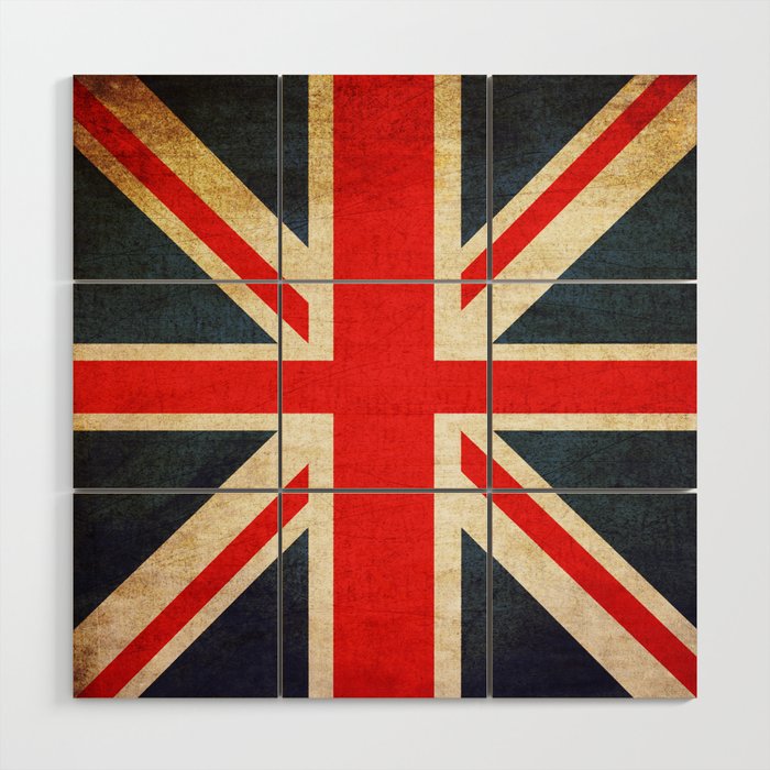 Vintage Union Jack British Flag Wood Wall Art