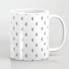 Leaves minimal navy blue on white Coffee Mug