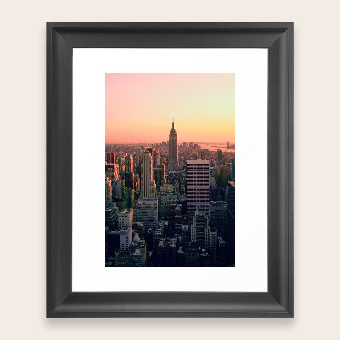 New York City Skyline Framed Art Print by Groppo Society6