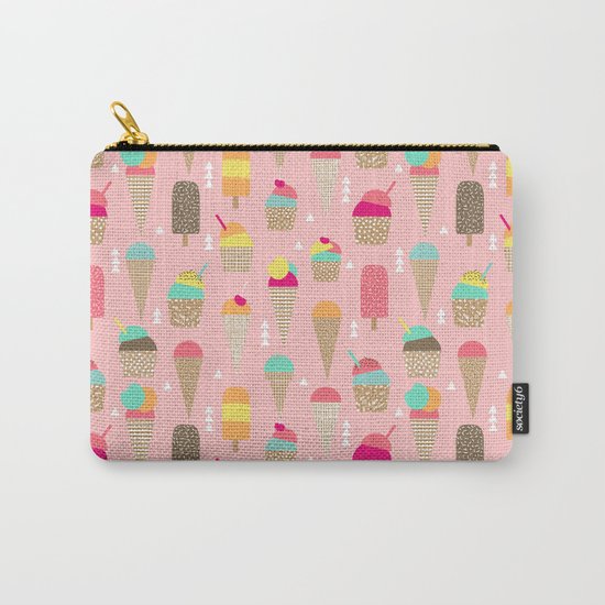 Ice Cream summer fresh food vacation heatwave city life pattern print geometric triangle design Carry-All Pouch