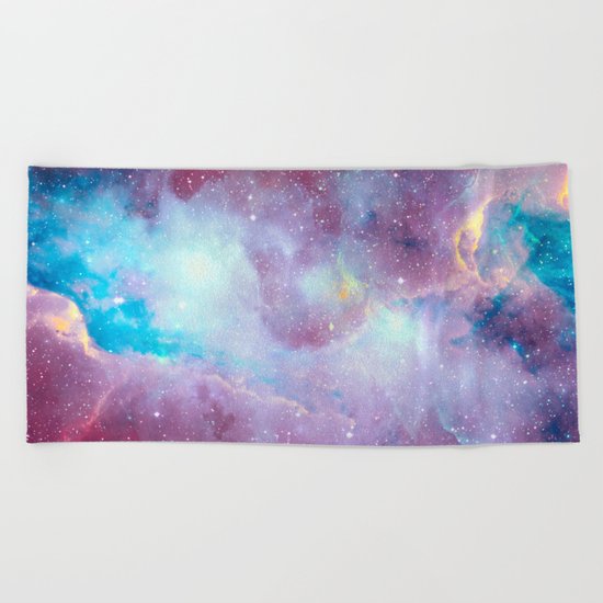 Quartz & Turquoise Galaxy Beach Towel
