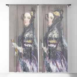 Ada Lovelace Portrait - Alfred Edward Chalon Sheer Curtain