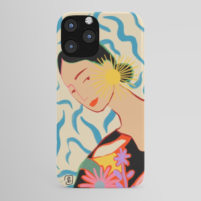 SMILING WOMAN AND SUNSHINE iPhone Case