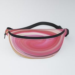 Pink, Red, White Abstract Hurricane Shape Design Fanny Pack