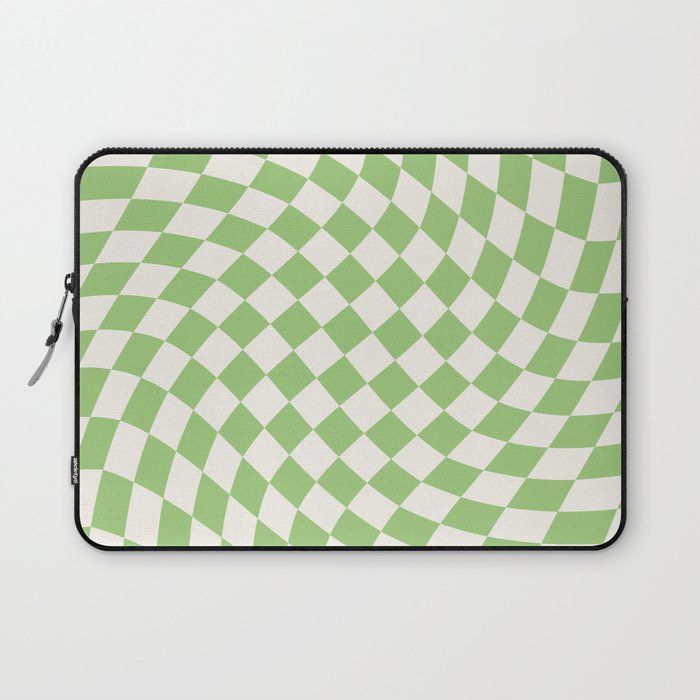 Green Checker Swirl Laptop Sleeve