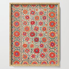 Kermina Suzani Uzbekistan Embroidery Print Serving Tray