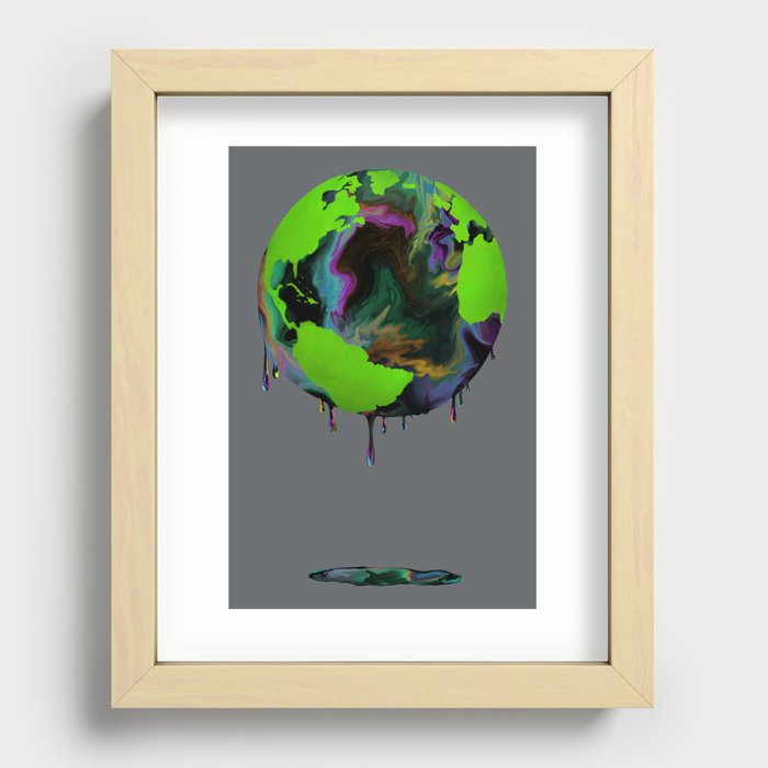 Our Future With Oil Dark Recessed Framed Print