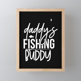 Daddy's Fishing Buddy Cute Kids Hobby Framed Mini Art Print