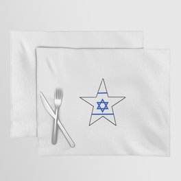 flag of israel 10- יִשְׂרָאֵל ,israeli,Herzl,Jerusalem,Hebrew,Judaism,jew,David,Salomon. Placemat