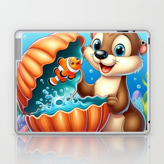 Otter and Fish Laptop & iPad Skin