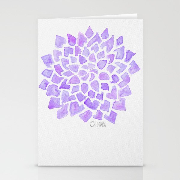 Dahlia Burst Purple Stationery Cards