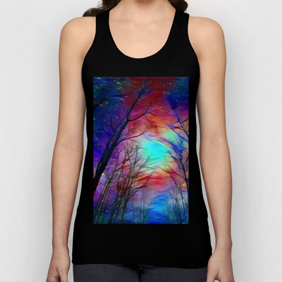 Lights over the Forest Unisex Tank Top