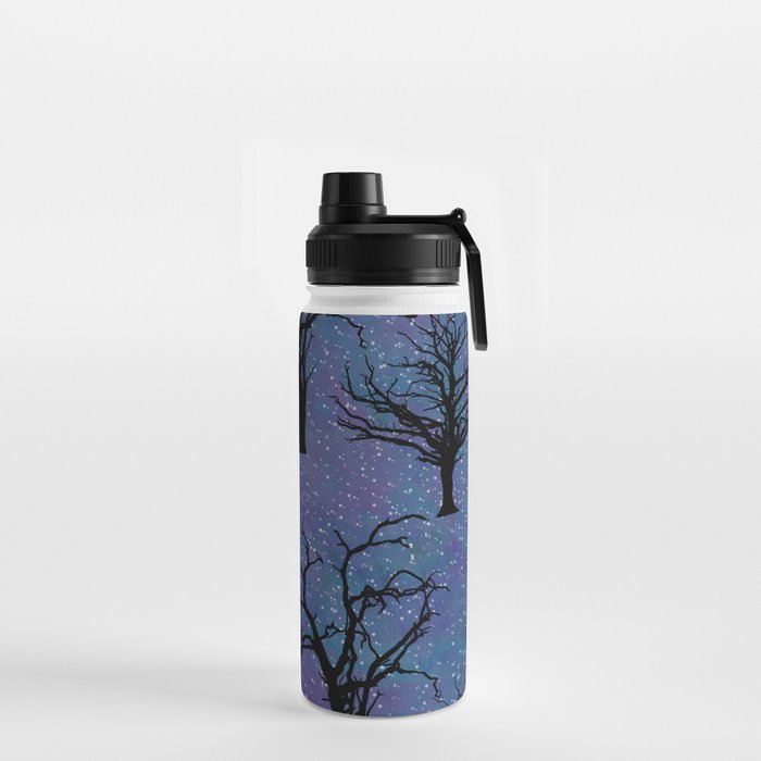 Galaxy with Trees Water Bottle