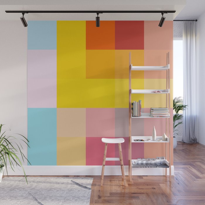 Abstract Colorful Shapes 02 Wall Mural By Retrorocket Society6