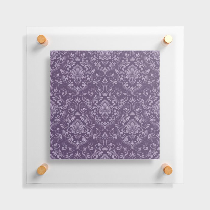 Damask Pattern with Glittery Metallic Accents Floating Acrylic Print